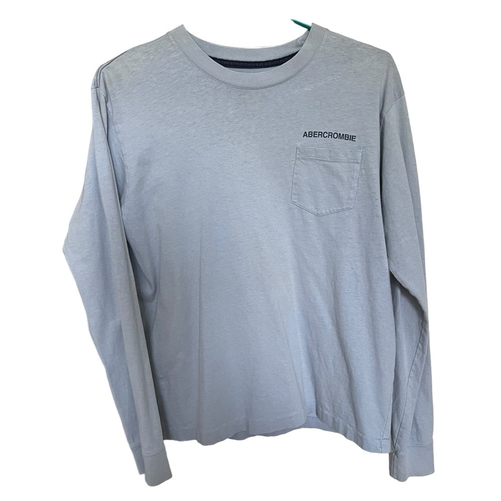 Abercrombie‎ & Fitch T-Shirt Mens Medium vintage Crew Neck Blue Gray Logo